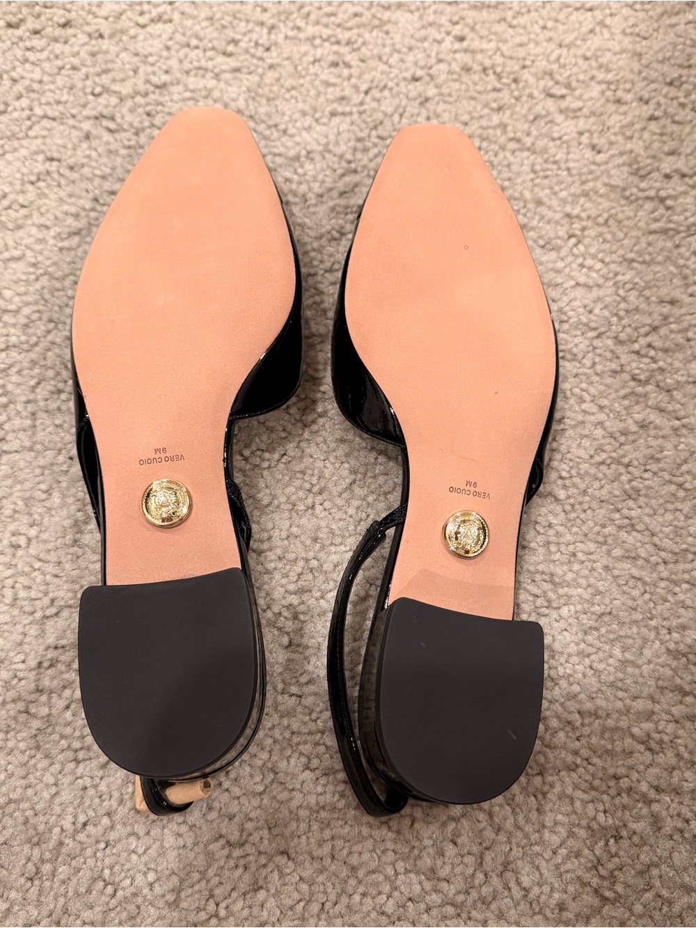 Veronica Beard Cecile Black Patent Slingback Low Heel Pumps 9 - Picture 3 of 7